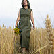 Order dresses: Linen swamp dress with a hood. Алена Тимофеева (indeeza). Livemaster. . Dresses Фото №3