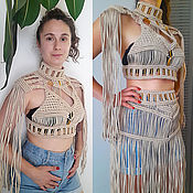 Одежда handmade. Livemaster - original item Macrame boho dress, Beach tunic. Handmade.