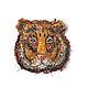 Tiger, author's handmade embroidery, Brooches, Tver,  Фото №1