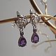 Серьги "Чистое сердце". Аметист. Серьги классические. Tatyana's Jewelry for the soul. Ярмарка Мастеров.  Фото №4