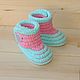 Knitted shoes Booties boots with plush, children's shoes, the color pink. Babys bootees. Natalia Derina - Knitted Shoes (denatal). My Livemaster. Фото №4