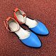 Cosmo sandals light blue / orange two removable belts. Sandals. Hitarov (Hitarov). My Livemaster. Фото №5