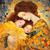 Картины и панно handmade. Livemaster - original item A vivid picture of Mom and kids. Love Painting Family. Family portrait. Handmade.