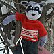 Order Soft toys: Raccoon, good friend. Toy handmade. DominikaSamara. Livemaster. . Stuffed Toys Фото №3