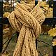 Объемный горчичный шарф, палантин с бисером. Шарфы. IRINA GRUDKINA Handmade Knitwear. Ярмарка Мастеров.  Фото №4