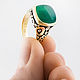 Green onyx cushion cab gold plated silver ring (RCSQ12CAB). Rings. IRStudio. Online shopping on My Livemaster.  Фото №2