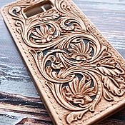 Сумки и аксессуары handmade. Livemaster - original item Embossed phone case for Samsung Galaxy S8. Handmade.
