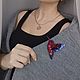 Брошь колибри бордовая, брошь птица из бисера. Брошь-булавка. Nachatova Jewelry. Ярмарка Мастеров.  Фото №9