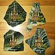 The magnets are of stone with painted Wholesale. The Church of St. Nicholas g. Barnaul, Magnets, Zmeinogorsk,  Фото №1