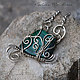  Malachite in German silver, Pendant, Moscow,  Фото №1