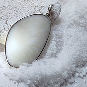 Украшения handmade. Livemaster - original item White snow opal pendant, silver. Handmade.