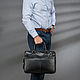Leather business bag 'Clark' (black). Classic Bag. Russian leather Guild. My Livemaster. Фото №5