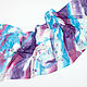Silk turquoise-purple scarf, chiffon, Wraps, Orekhovo-Zuyevo,  Фото №1