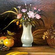 Картины и панно handmade. Livemaster - original item Author`s painting still life with flowers and fruit. Handmade.