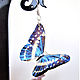 Transparent Earrings Blue White Butterflies Epoxy Resin Boho. Earrings. WonderLand. My Livemaster. Фото №4