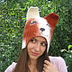 Sauna hat, Felted animal hat with ears for sauna, Bath accessories, Khmelnitsky,  Фото №1
