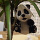 Игрушка валяная Весёлая панда. Войлочная игрушка. Lincenero93. Интернет-магазин Ярмарка Мастеров.  Фото №2