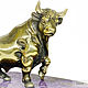  Bronze bull cut from charoite Taurus year of the bull 2021, Figurines, Moscow,  Фото №1