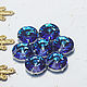 Premium rhinestones 14 mm Blue - blue in a frame, Rhinestones, Solikamsk,  Фото №1