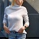 Свитер -паутинка «Isabel» из белого кид-мохера с люрексом серебро. Свитеры. nini_vyazantiya. Интернет-магазин Ярмарка Мастеров.  Фото №2