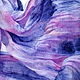 Lilac cotton scarf,hand rospis170h80 cm. Scarves. arkensoie Silkyway. My Livemaster. Фото №6