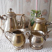 Винтаж: Латунная бульотка, чайник на спиртовке, конец 19 века, Модерн