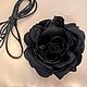 Чокер брошь Черная Роза цветок на шею мягкий бутон, Брошь-булавка, Омск,  Фото №1