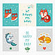 Набор постеров в детскую "Be happy". Метрики. MARI♥Pictures. Интернет-магазин Ярмарка Мастеров.  Фото №2
