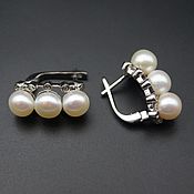 Украшения handmade. Livemaster - original item Silver earrings with white pearls. Handmade.