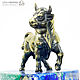 Bronze bull on a cross section of azurmalachite Taurus year of the Bull, Figurines, Moscow,  Фото №1