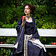 Long Blue Linen Medieval Dress "Medieval Dark", Cosplay costumes, Moscow,  Фото №1