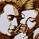 Кофейная картина "Влюбленные" (А4). Картины. Анна Старчик и Древо Рода (drevo-roda). Интернет-магазин Ярмарка Мастеров.  Фото №2