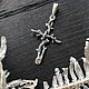 Подвеска серебро "Крест - веточка" с натуральными камнями, Подвеска, Кострома,  Фото №1