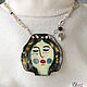 Art necklace 'Spring Girl' hot enamel, copper, Necklace, Moscow,  Фото №1