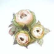 Украшения handmade. Livemaster - original item Sunny Bouquet Brooch with flowers made of fabric. Handmade.