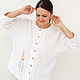Блузка из муслина с вышивкой цвет молочный. Блузки. NATALINI. Ярмарка Мастеров.  Фото №4