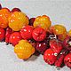 Морошка и рябина из полимерной глины, браслет и серьги. Комплекты украшений. Любимые бусины из полимерной глины (marinaposta). Ярмарка Мастеров.  Фото №4
