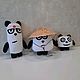 Панды (3 pandas) комплект из 3х панд, Мягкие игрушки, Тюмень,  Фото №1