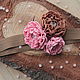 Повязка для волос, шоколадно-бледно розовая, Заколки и резинки для волос, Феодосия,  Фото №1