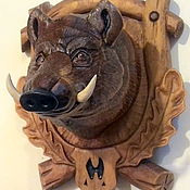 Для дома и интерьера handmade. Livemaster - original item "Кабан символ 2019 года" - деревянное панно на стену. Handmade.