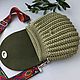 Оливковая сумка с ярким текстильным ремнем. Классическая сумка. Елена (Felicity bags). Интернет-магазин Ярмарка Мастеров.  Фото №2