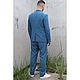 Костюм мужской из вареной крапивы Рами Ramie Suit Blue. Костюм мужской. VÄN Studio. Ярмарка Мастеров.  Фото №6