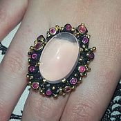 Украшения handmade. Livemaster - original item Penelope ring with rose quartz. Handmade.