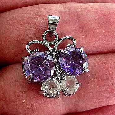 Материалы для творчества ручной работы. Ярмарка Мастеров - ручная работа Кулон * с цирконами, родий. Handmade.