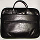 Мужская кожаная сумка "Detroit" черная. Мужская сумка. 'Bagira' - мастерская кожаных сумок. Интернет-магазин Ярмарка Мастеров.  Фото №2