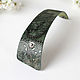 Emerald green leather bracelet for women ladies with snap closure. Cuff bracelet. Two Starlings. My Livemaster. Фото №5