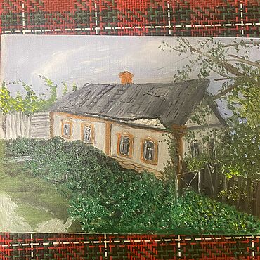 Картины и панно ручной работы. Ярмарка Мастеров - ручная работа Домик в деревне картина маслом. Handmade.