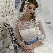 Гипюр Хризантема, свадебное кружево, свадебный гипюр, нарядная ткань