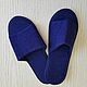 Terry slippers blue open, Slippers, Moscow,  Фото №1