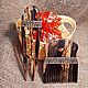 Wooden comb Provence Hairpin ebony inlay Tunbrige ware hairfork. Combs2. Wooden combs inlay Hanto&Dokimo. My Livemaster. Фото №5